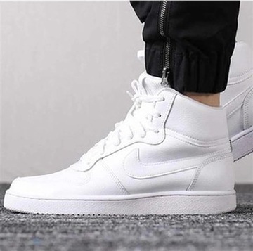 Buty Damskie Nike Ebernon Mid Białe sportowe Skóra Zimowe hi Wysokie