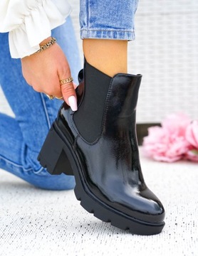 Черные лакированные ботильоны Blogger Basic 39