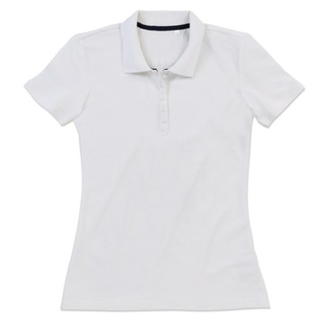 Klasyczna Koszulka polo damska wysoka jakość pod marynarkę biała L