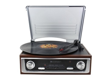 GRAMOFON RETRO Z RADIEM FM I WBUDOWANYMI GŁOŚNIKAMI SOUNDMASTER PL196H