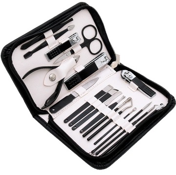 ZESTAW MANICURE / PEDICURE / Twarz Przybory 18 szt