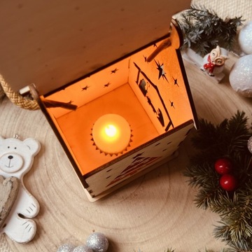 Светодиодный деревянный фонарь Advent Lantern для детей XL