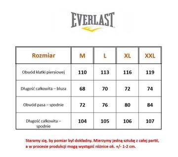 EVERLAST Komplet Dresowy Spodnie Męskie Bluza Męska Dres Bawełniany r. XXL