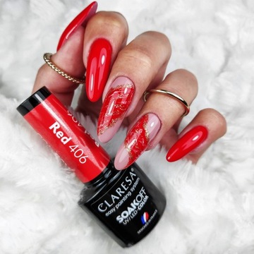 Лак для ногтей Claresa Hybrid RED 406 красный