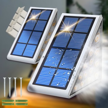 2X LAMPKI SOLARNE NA SCHODY SCHODOWE OGRODOWE NA TARAS CZUJNIK ZMIERZCHU