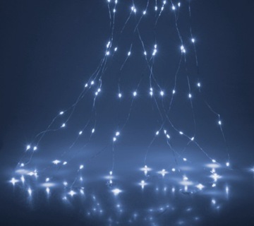 Lampki na druciku kaskada 40 LED zimne białena