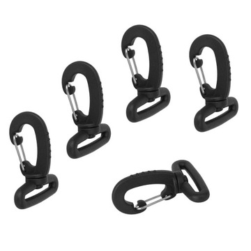 5 X plastikowy obrotowy pasek 38 mm do plecaka z haczykiem, czarny