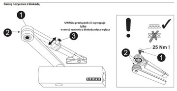 Samozamykacz GEZE TS 2000 NV BC z blokadą wł/wył biały
