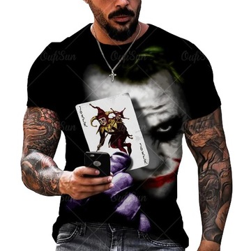 MĘSKA KOSZULKA T-SHIRT nadruk 3D JOKER karta S
