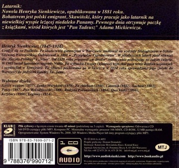 KEEP LANTERN KEEP - ГЕНРИК СЕНКЕВИЧ [АУДИОКНИГА] [CD]