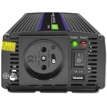 Przetwornica napięcia 12V na 230V Monolith 600 MS Wave 300/600W