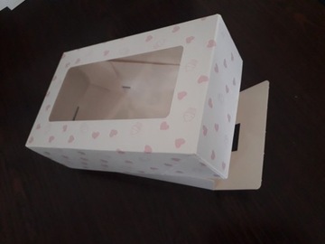 kartoniki pudełka ciasto 21x12,5x7 okienko 20szt