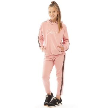 SKECHERS -nowy dres z kapturem dziewczęcy 140.