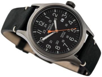 ZEGAREK MĘSKI TIMEX EXPEDITION TW4B01900 Czarny pasek skórzany Datownik