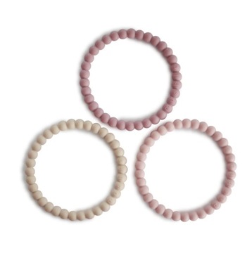 Gryzak silikonowy MUSHIE Bransoletka Pearl Linen