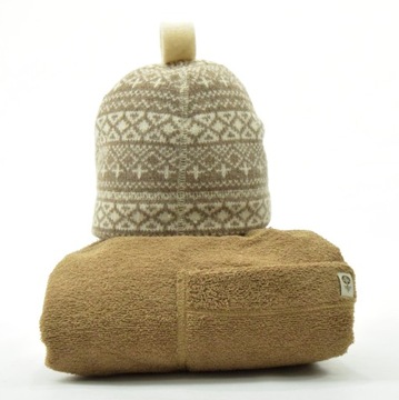 Czapka do sauny-zestaw męski -bawełna / wełna -XL