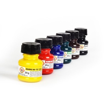 НАБОР чернил для рисования KOH-I-NOOR, черные, разноцветные для каллиграфии