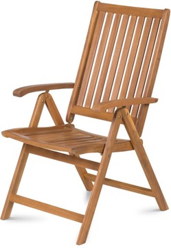 Набор из 2 садовых стульев с деревянным подлокотником