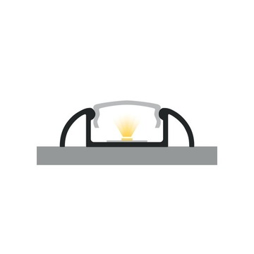 Profil LED nawierzchniowyP2-1 czarny 3m+osłona+zaś