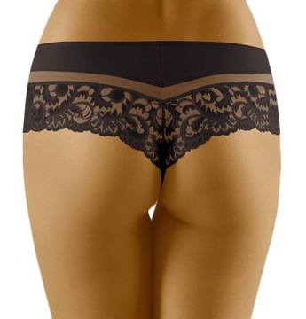 Seksowne Szorto-Stringi Koronka Mikrofibra akt 02 czarne