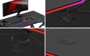 Игровой стол Hero 1.7 RGB с черной светодиодной подсветкой, 120 см