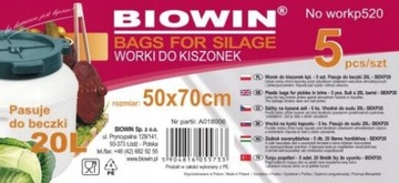 5 МЕШКОВ ДЛЯ БОЧЕК 20 Л ОРГАНИЧЕСКОЙ КАПУСТЫ СИЛЬДЕР