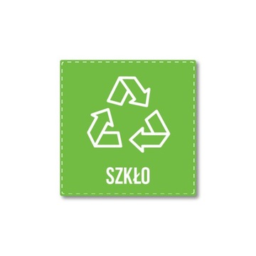 Naklejka recykling segregacja SZKŁO 5cm