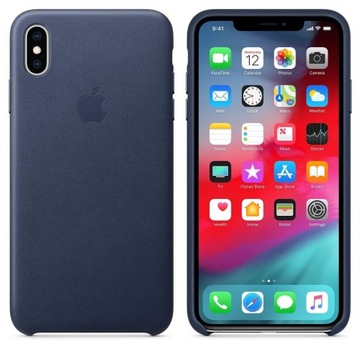 ORYGINALNE ETUI APPLE iPhone Xs MAX LEATHER BLUE