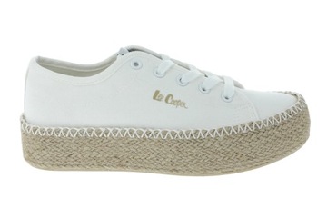 Espadryle trampki Lee Cooper LCW-24-44-2410L na grubej podeszwie jasne R38