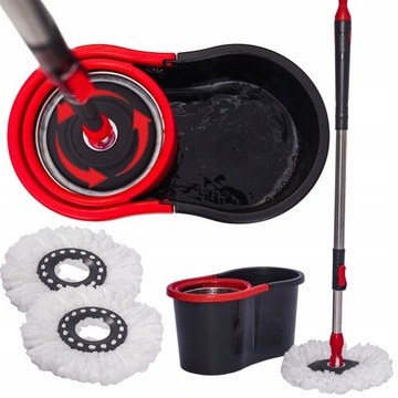ВРАЩАЮЩАЯСЯ НА 360° ПОВОРОТНАЯ ШВАБРА С ВЕДРОМ SPIN TURBO + 3 ПОДУШКИ ИЗ МИКРОФИБРЫ
