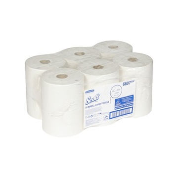 Kimberly-Clark Scott 6697 - Ręcznik papierowy w roli biały, 190 m - 6 rolek