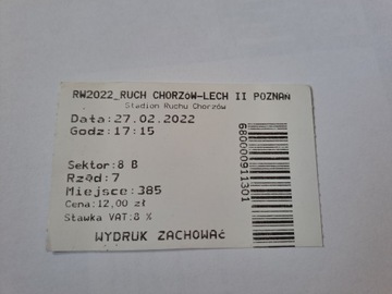 RUCH CHORZÓW - LECH II POZNAŃ 27-02-2022