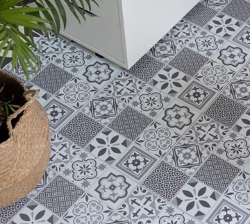 САМОКЛЕЯЩАЯСЯ НАПОЛЬНАЯ ПЛИТКА СЕРЫЕ ПАНЕЛИ МОЗАИКА ЛЭЧВОРК ПВХ