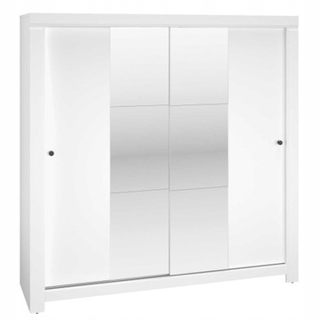 Szafa przesuwna z lustrem biała matowa MDF 200 cm BELLA