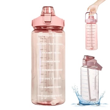 BUTELKA NA WODĘ O POJEMNOŚCI 2000 ML ZE SŁOMKOWYM DO UPRAWIANIA TURYSTYKI
