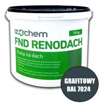 Folia renowacyjna, papa w płynie na dach Izochem FND Renodach 10 kg grafit