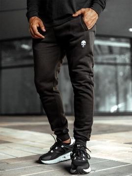 Мужские хлопковые спортивные штаны удобные MARVEL LOGO PUNISHER черные XXL