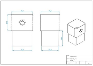 Galeco PVC2 Соединение 70х80 графит