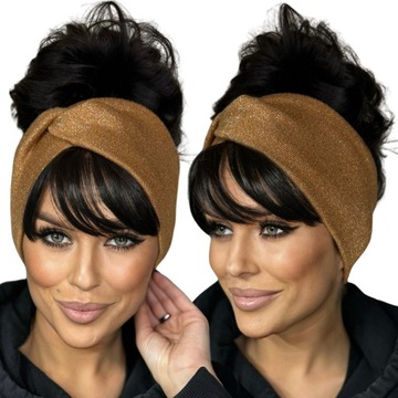 OPASKA DAMSKA NA GŁOWĘ USZY NAUSZNIKI TURBAN WĘZEŁ CIEPŁA PRZEPLATANA KOLOR