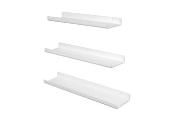 Półka wisząca 3 sztuki na ścianę metal białe LOFT
