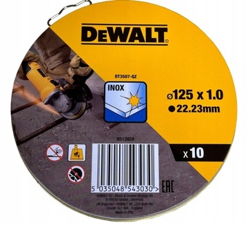 DeWALT DT3507 TARCZA DO CIĘCIA METALU STALI INOX 125x1x22,2 mm