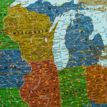 Настенная карта США «КОРК» ПИНБОРД