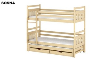 SEWI 3-местная двухъярусная кровать 90х190 + матрацы