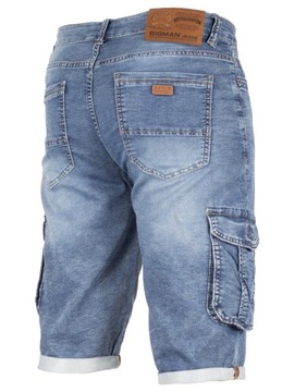 Krótkie spodnie męskie W:46 124 CM spodenki jeans bojówki kieszenie