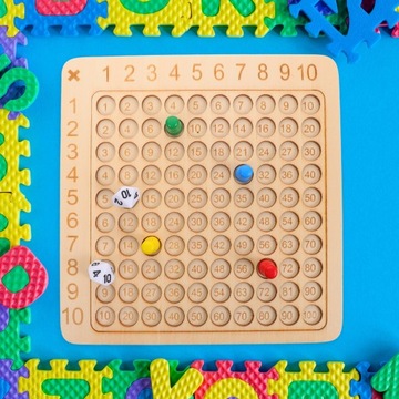 Доска для умножения для детей - деревянная развивающая игрушка.