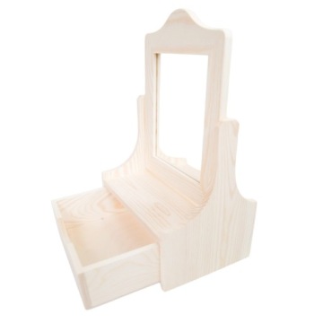 Toaletka DREWNIANA KOSMETYCZNA Z LUSTREM lusterkiem SZUFLADĄ - Twój kącik