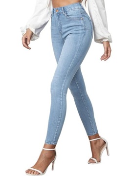 Spodnie Damskie Jeansy Dżinsy Modelujące Rurki Przyjemny Materiał Jeans
