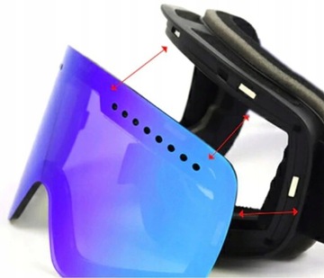 GOGLE NARCIARSKIE MĘSKIE YOLO WYMIENNE SZYBY POLARYZACJA ZIELONE ANTI FOG