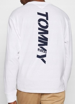 TOMMY Hilfiger Biały Męski Longsleeve Logo Plecy L