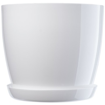 ЦВЕТОЧНЫЙ ГОРШОК НА ПОДСТАВКЕ, КРЫШКА ДЛЯ ЦВЕТОЧНОГО горшка, 16см, БЕЛЫЙ